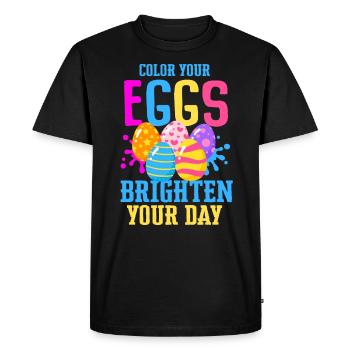 Oeufs colorés de Pâques Couleur Lapin Chasse aux œufs - T-shirt Premium bio Homme - noir - Devant - Nico (187cm)