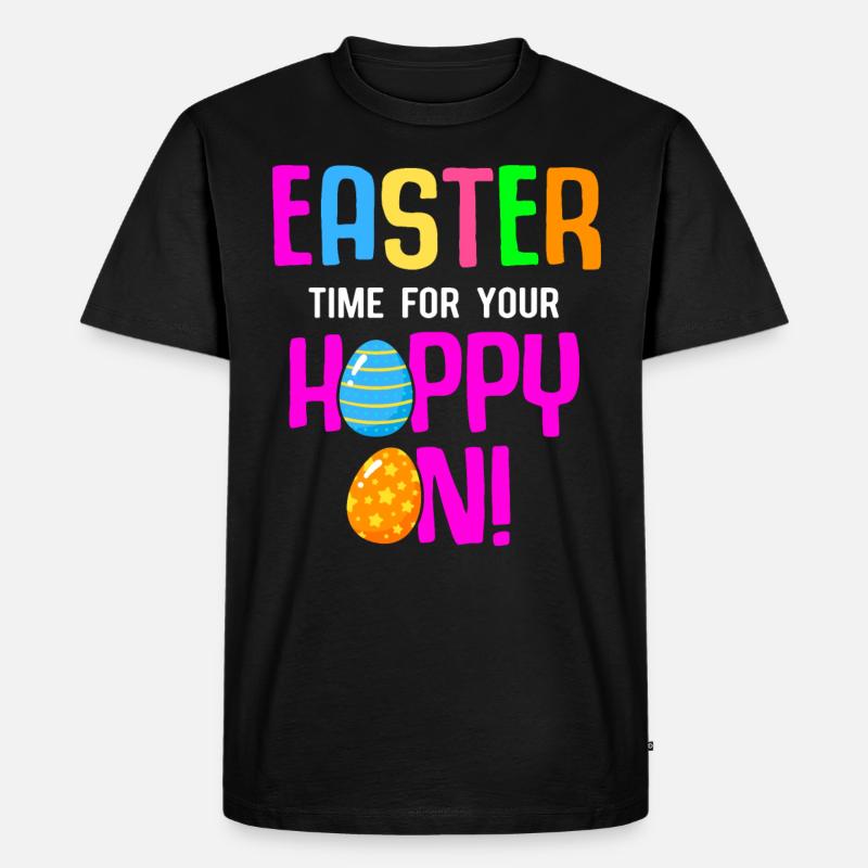 Easter Rabbit Easter Flowers Eggs - Men's Premium Organic T-Shirt - black