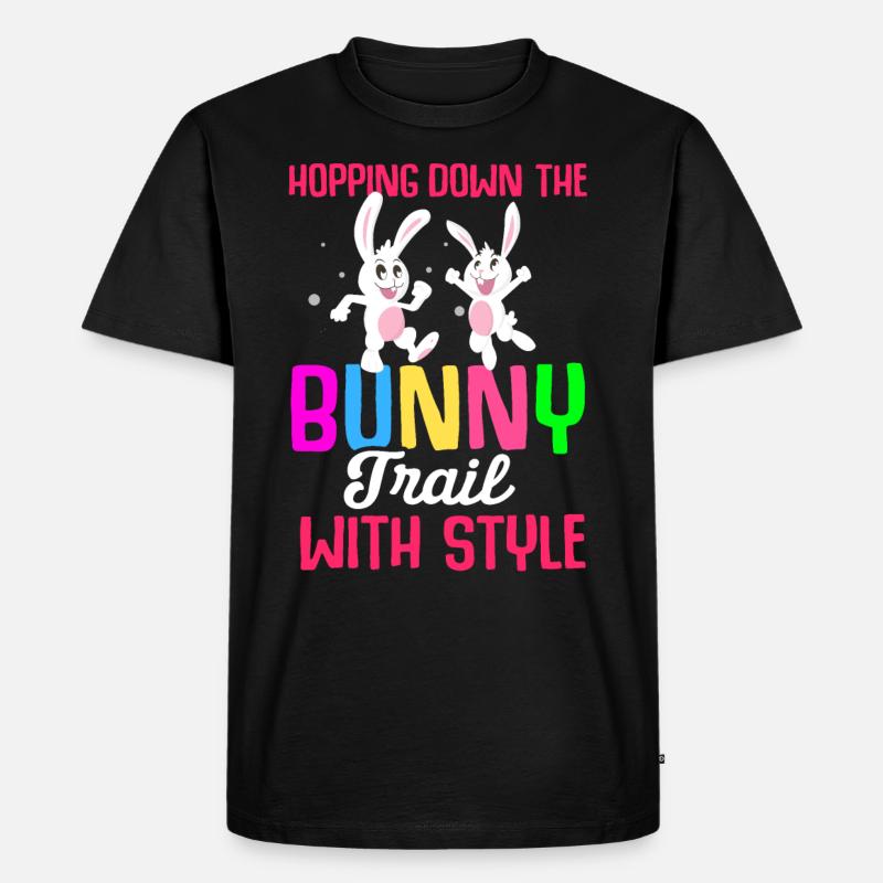 Easter Rabbit Easter Flowers Eggs - Men's Premium Organic T-Shirt - black