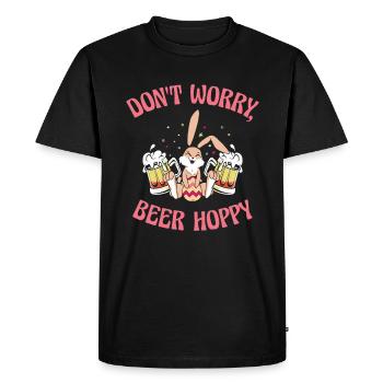 Lapins de Pâques Buveurs de bière Lapins de vacances - T-shirt Premium bio Homme - noir - Devant - Nico (187cm)