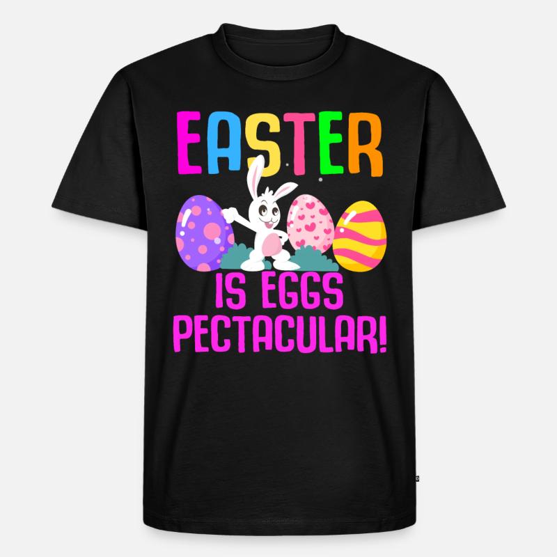 Easter Rabbit Easter Flowers Eggs - Men's Premium Organic T-Shirt - black