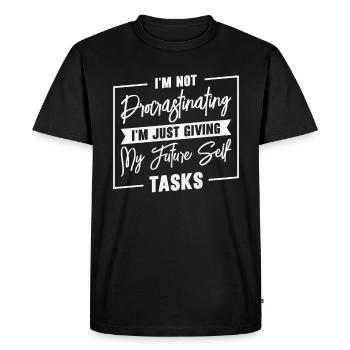 Tâches de procrastination travail de procrastination - T-shirt Premium bio Homme - noir - Devant - Nico (187cm)