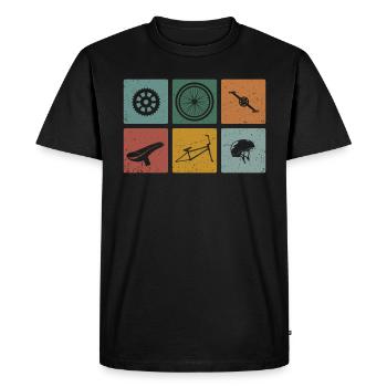 Vintage cycle parts cycling t-shirt cyclist - Men's Premium Organic T-Shirt - black - Front - Nico (187cm)