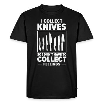 Couteaux collecteurs de couteaux - T-shirt Premium bio Homme - noir - Devant - Nico (187cm)