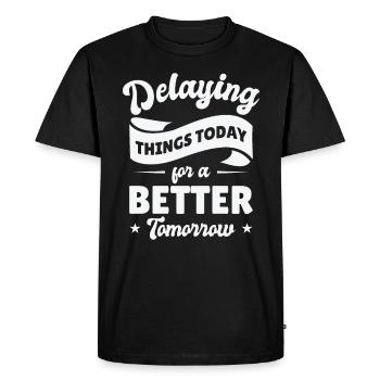 Procrastiner Vintage Fan Procrastinator - T-shirt Premium bio Homme - noir - Devant - Nico (187cm)