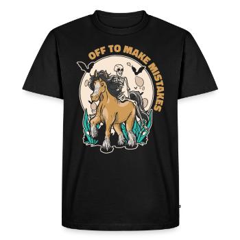 Skeleton Riding Horse Mistakes Horse Riding - Men's Premium Organic T-Shirt - black - Front - Nico (187cm)