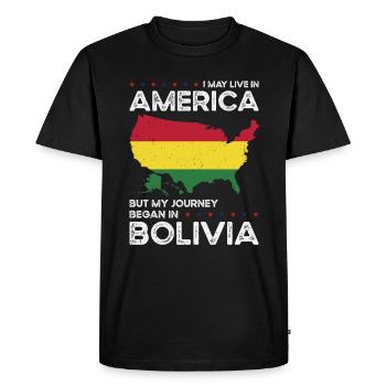 Nés : Boliviens, Bolivie, Américains, États-Unis - T-shirt Premium bio Homme - noir - Devant - Nico (187cm)