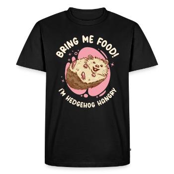 Hérisson Mignon Animal Affamé Hérisson Propriétaire - T-shirt Premium bio Homme - noir - Devant - Nico (187cm)