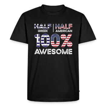 Né en Grèce Grèce Américain - T-shirt Premium bio Homme - noir - Devant - Nico (187cm)