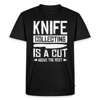 Couteaux collecteurs de couteaux - T-shirt Premium bio Homme - noir - Devant - Nico (187cm)