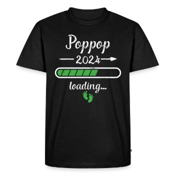 Poppop 2024 Chargement Grossesse Grand-père - T-shirt Premium bio Homme - noir - Devant - Nico (187cm)