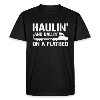 Chauffeur de camion à plate-forme Chauffeur de camion - T-shirt Premium bio Homme - noir - Devant - Nico (187cm)