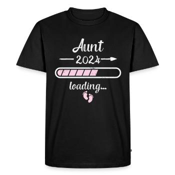 Tante 2024 Chargement Grossesse Tante Naissance - T-shirt Premium bio Homme - noir - Devant - Nico (187cm)