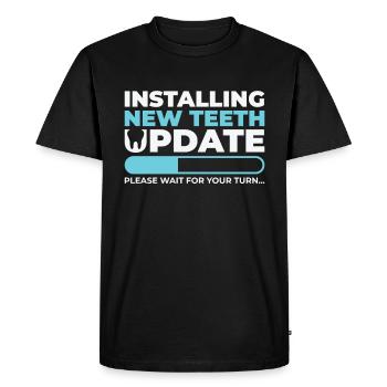 Insertion des dents Travaux dentaires - T-shirt Premium bio Homme - noir - Devant - Nico (187cm)