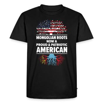 Born Mongolian Mongolia American USA Citizenship - Men's Premium Organic T-Shirt - black - Front - Nico (187cm)