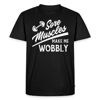 Sore Muscles Wobbly Fitness Enthusiasts Workout - Men's Premium Organic T-Shirt - black - Front - Nico (187cm)