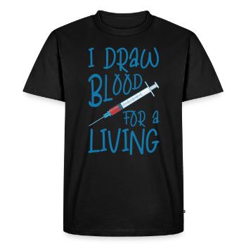 Phlébotomiste Phlébotomie Infirmière Tech - T-shirt Premium bio Homme - noir - Devant - Nico (187cm)