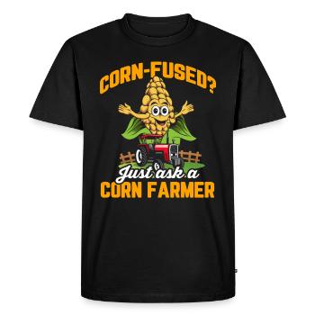 Maïs Agriculture Cultures Agriculture - T-shirt Premium bio Homme - noir - Devant - Nico (187cm)
