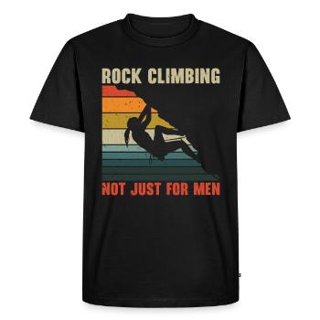 Journée internationale de la femme Mountain Retro Rock - T-shirt Premium bio Homme - noir - Devant - Nico (187cm)