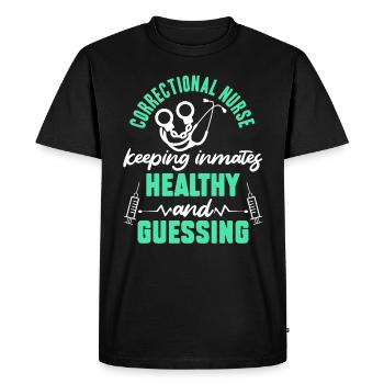 Correctional Nurse Nursing Correction Officer - Men's Premium Organic T-Shirt - black - Front - Nico (187cm)
