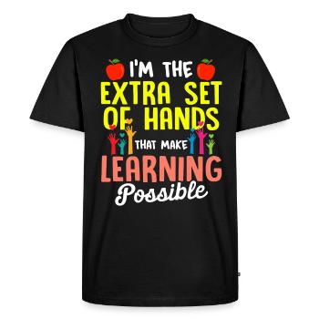 Aide-enseignante enseignante - T-shirt Premium bio Homme - noir - Devant - Nico (187cm)