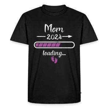 Mom 2024 Loading Pregnancy Mother Mommy Birth - Men's Premium Organic T-Shirt - black - Front - Nico (187cm)
