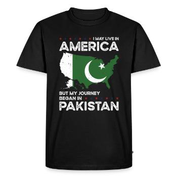 Né pakistanais américain - T-shirt Premium bio Homme - noir - Devant - Nico (187cm)