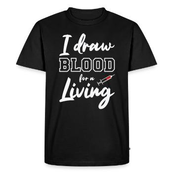 Phlébotomiste Phlébotomie Infirmière Tech - T-shirt Premium bio Homme - noir - Devant - Nico (187cm)
