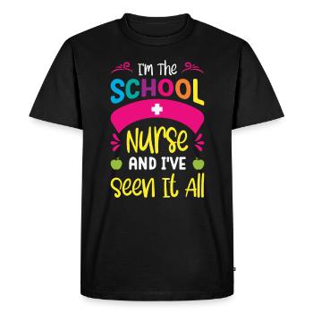 Infirmière scolaire Soins infirmiers médicaux - T-shirt Premium bio Homme - noir - Devant - Nico (187cm)