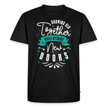 Couple de retraite Grands-parents Vie Citation Vintage - T-shirt Premium bio Homme - noir - Devant - Nico (187cm)