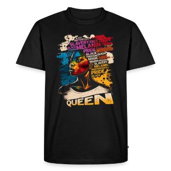 Juneteenth BLM Black Proud Woman Strong Black - T-shirt Premium bio Homme - noir - Devant - Nico (187cm)
