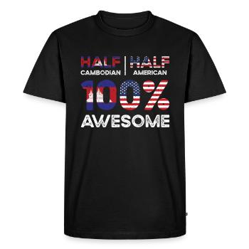 Half Cambodian Cambodia American USA Citizenship - Men's Premium Organic T-Shirt - black - Front - Nico (187cm)