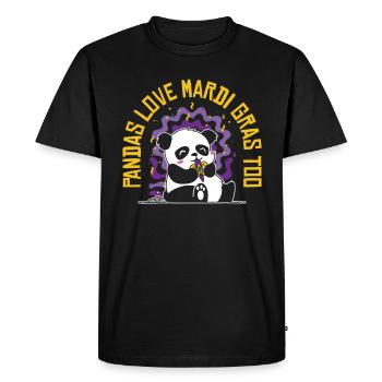Mardi Gras Carnival Panda Mask Parade Costume - Men's Premium Organic T-Shirt - black - Front - Nico (187cm)