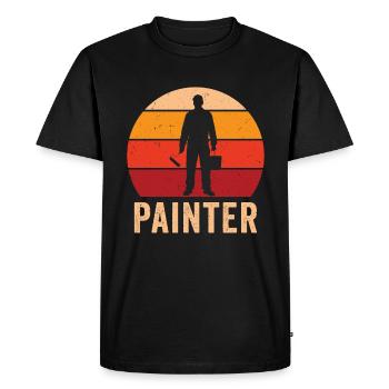 Peintre Peinture Peintre Professionnel Maître Peintre - T-shirt Premium bio Homme - noir - Devant - Nico (187cm)
