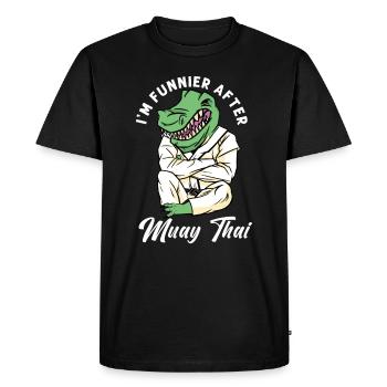 Muay Thai Coach Kickboxing Instructor Funny - Men's Premium Organic T-Shirt - black - Front - Nico (187cm)