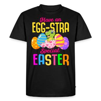 Easter T-rex Dinosaur Rabbit Easter Holiday - Men's Premium Organic T-Shirt - black - Front - Nico (187cm)