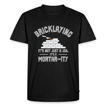 Bricklayer Brick Mason Masonry - Men's Premium Organic T-Shirt - black - Front - Nico (187cm)