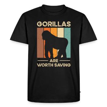 World Wildlife Day Gorilla Wildlife Animal - Men's Premium Organic T-Shirt - black - Front - Nico (187cm)