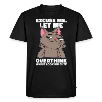 Cat Lover Overthinker Pet Overthinking Cute Cat - Men's Premium Organic T-Shirt - black - Front - Nico (187cm)