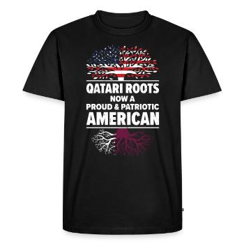 Born Qatari Qatar American USA Citizenship - Men's Premium Organic T-Shirt - black - Front - Nico (187cm)