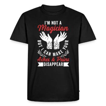 Massothérapeute, thérapeute, massothérapeute agréé - T-shirt Premium bio Homme - noir - Devant - Nico (187cm)