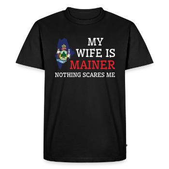 Rien ne me fait peur Mainer Wife Maine - T-shirt Premium bio Homme - noir - Devant - Nico (187cm)