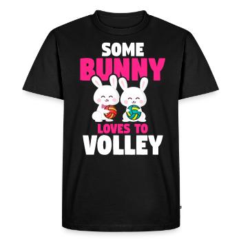 Lapin de volley-ball de Pâques Vacances Lapin Sports - T-shirt Premium bio Homme - noir - Devant - Nico (187cm)