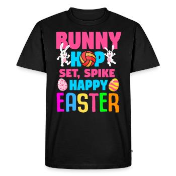 Lapin de volley-ball de Pâques Vacances Lapin Sports - T-shirt Premium bio Homme - noir - Devant - Nico (187cm)