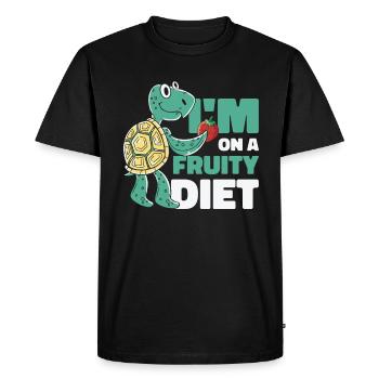 Turtle Strawberry Fruit Diet Wildlife Pet Owner - Men's Premium Organic T-Shirt - black - Front - Nico (187cm)