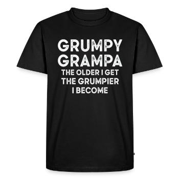 Grumpy Grandpa Vintage Typographie Vieille personne - T-shirt Premium bio Homme - noir - Devant - Nico (187cm)