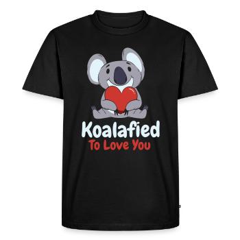Saint-Valentin Koala Love Wildlife Koala Lover - T-shirt Premium bio Homme - noir - Devant - Nico (187cm)