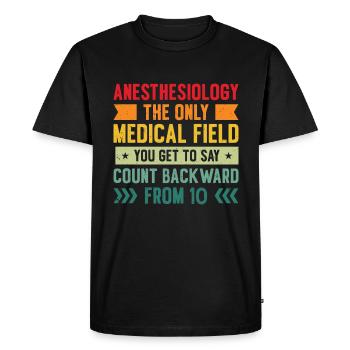 Infirmière anesthésiste anesthésiste - T-shirt Premium bio Homme - noir - Devant - Nico (187cm)