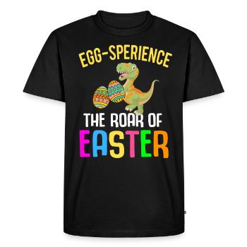 Easter T-rex Dinosaur Rabbit Easter Holiday - Men's Premium Organic T-Shirt - black - Front - Nico (187cm)