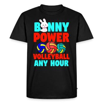 Lapin de volley-ball de Pâques Vacances Lapin Sports - T-shirt Premium bio Homme - noir - Devant - Nico (187cm)